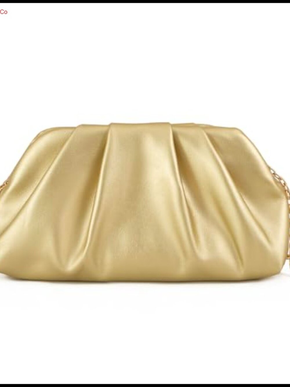 Soft PU Leather Pleated Cloud Evening Clutch with Detachable Chain Strap